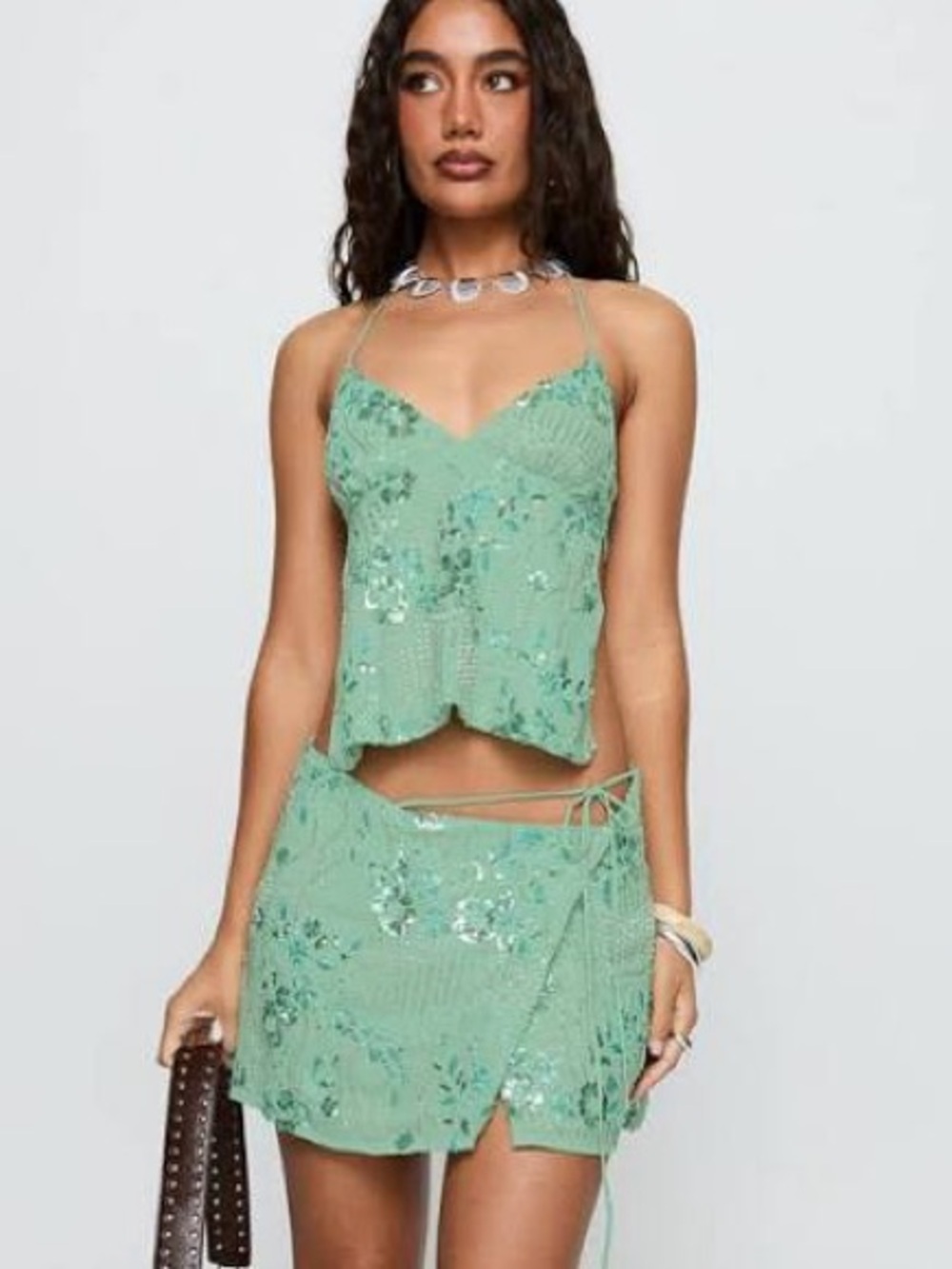 Princess Polly What a Coincidence Beaded Mini Skirt